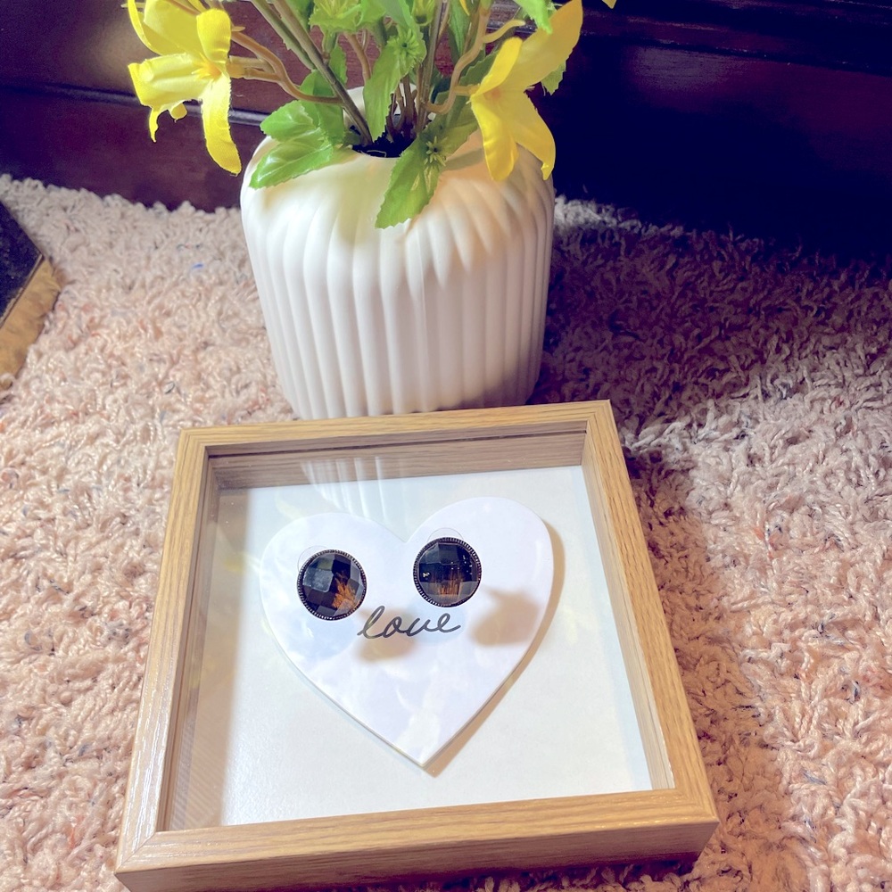 🩶 Rare Find AFRICAN NATURAL SMOKEY QUARTZ ROUND STUD EARRINGS TWISTED SILVER SET - Picture 3 of 8